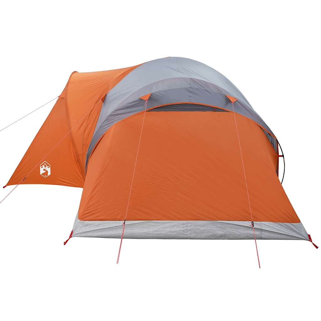 vidaXL Family Tent Dome 6-Person Grey and Orange Waterproof - 375 x 225 x 176 cm