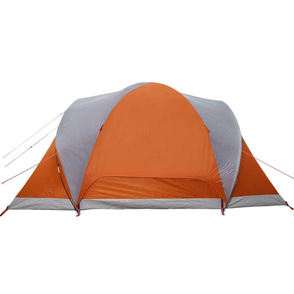 vidaXL Family Tent Dome 6-Person Grey and Orange Waterproof - 375 x 225 x 176 cm