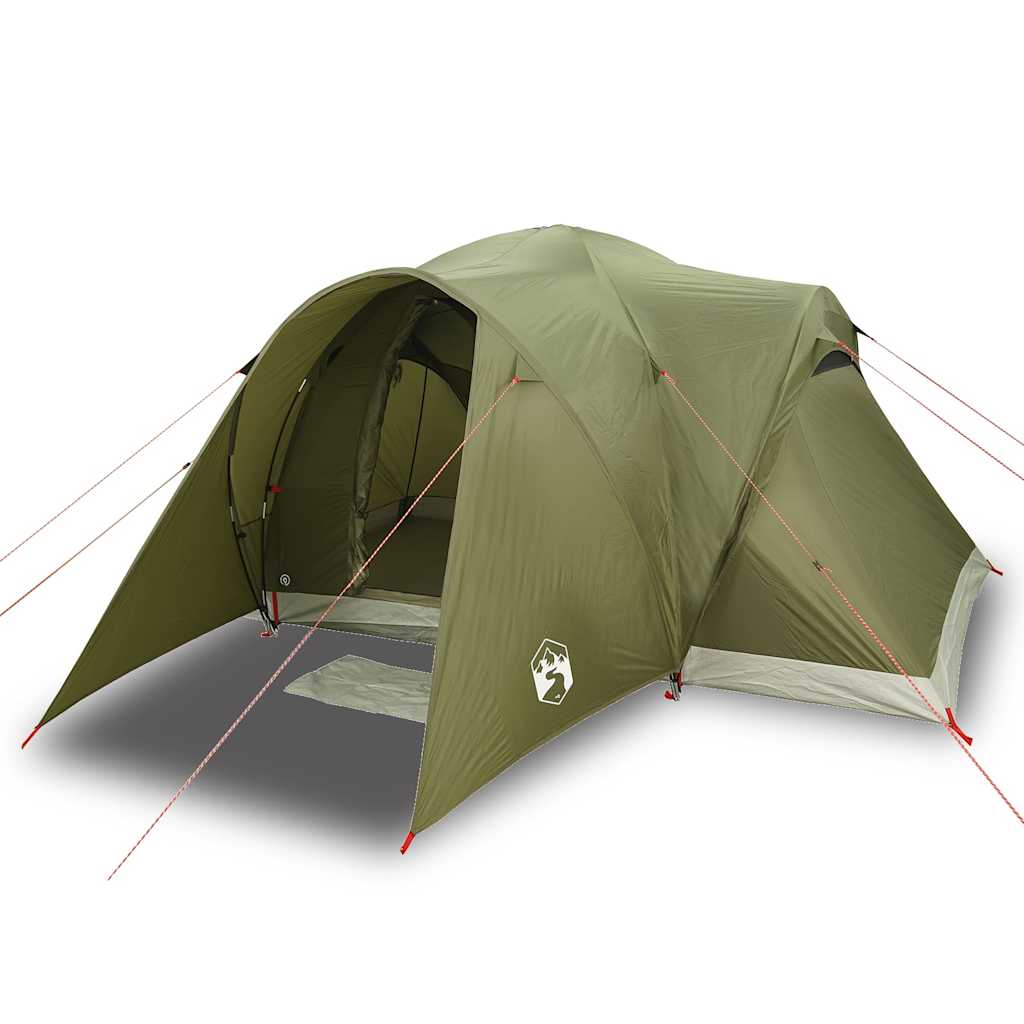 vidaXL Family Tent Dome 6-Person Olive Green Waterproof - 375 x 225 x 176 cm