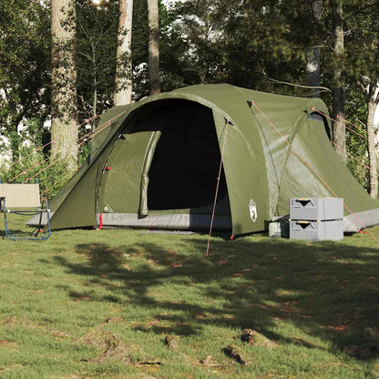 vidaXL Family Tent Dome 6-Person Olive Green Waterproof - 375 x 225 x 176 cm