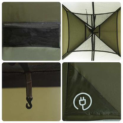 vidaXL Family Tent Dome 6-Person Olive Green Waterproof - 375 x 225 x 176 cm
