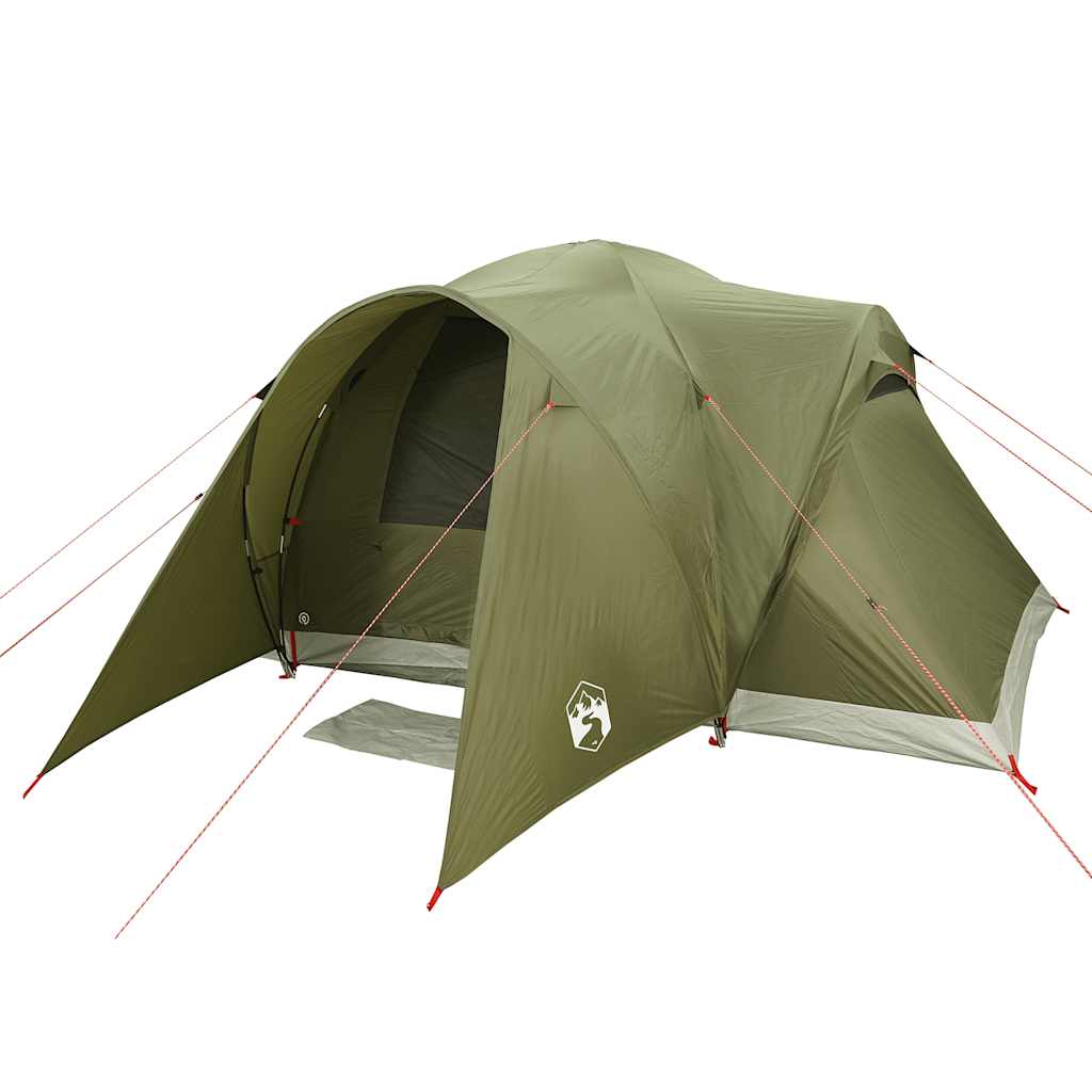 vidaXL Family Tent Dome 6-Person Olive Green Waterproof - 375 x 225 x 176 cm