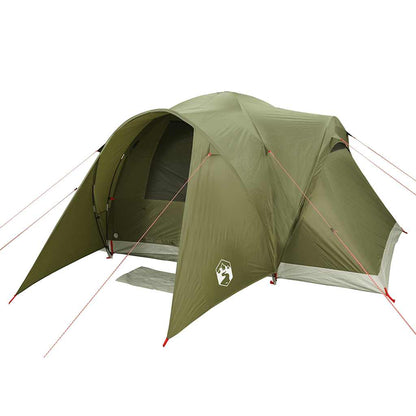 vidaXL Family Tent Dome 6-Person Olive Green Waterproof - 375 x 225 x 176 cm