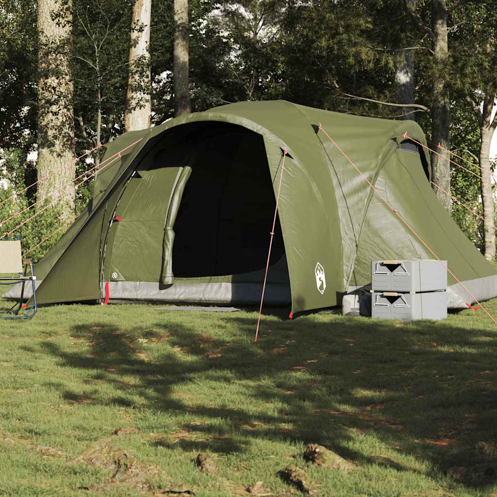 vidaXL Family Tent Dome 6-Person Olive Green Waterproof - 375 x 225 x 176 cm