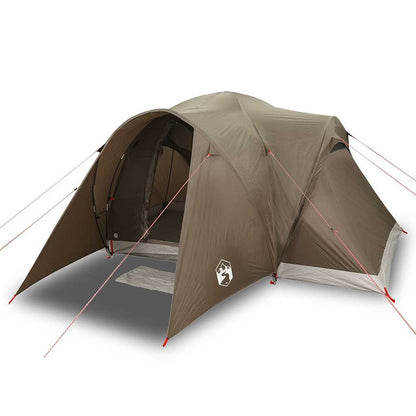 vidaXL Family Tent Dome 6-Person Brown Waterproof - 375 x 225 x 176 cm