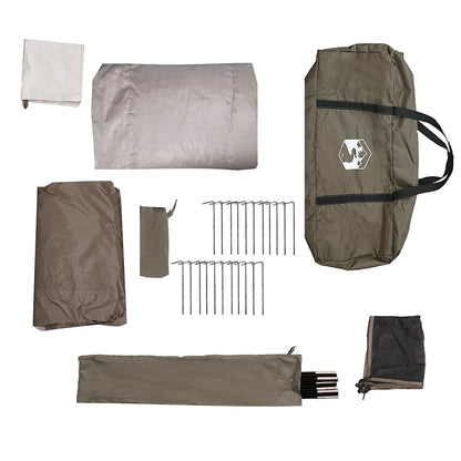 vidaXL Family Tent Dome 6-Person Brown Waterproof - 375 x 225 x 176 cm