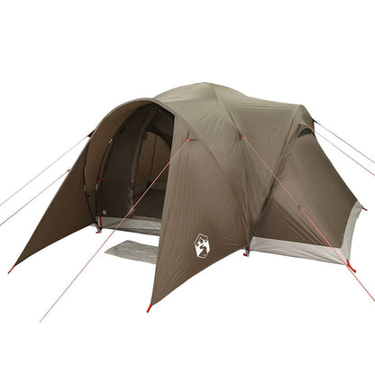 vidaXL Family Tent Dome 6-Person Brown Waterproof - 375 x 225 x 176 cm