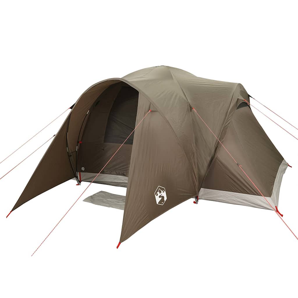 vidaXL Family Tent Dome 6-Person Brown Waterproof - 375 x 225 x 176 cm