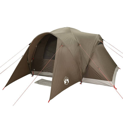 vidaXL Family Tent Dome 6-Person Brown Waterproof - 375 x 225 x 176 cm