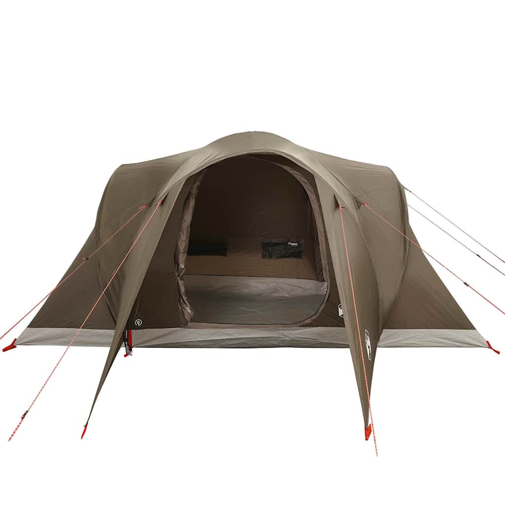 vidaXL Family Tent Dome 6-Person Brown Waterproof - 375 x 225 x 176 cm