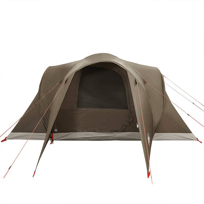 vidaXL Family Tent Dome 6-Person Brown Waterproof - 375 x 225 x 176 cm