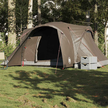 vidaXL Family Tent Dome 6-Person Brown Waterproof - 375 x 225 x 176 cm