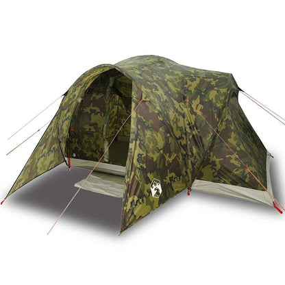 vidaXL Family Tent Dome 6-Person Camouflage Waterproof - Green - 375 x 225 x 176 cm