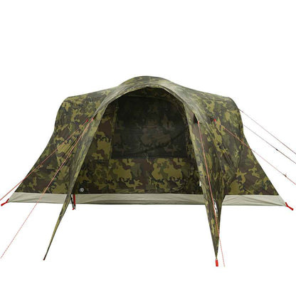 vidaXL Family Tent Dome 6-Person Camouflage Waterproof - Green - 375 x 225 x 176 cm