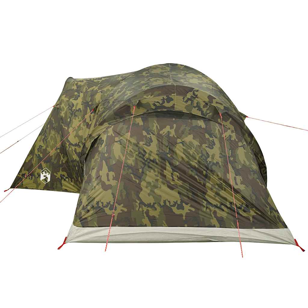 vidaXL Family Tent Dome 6-Person Camouflage Waterproof - Green - 375 x 225 x 176 cm