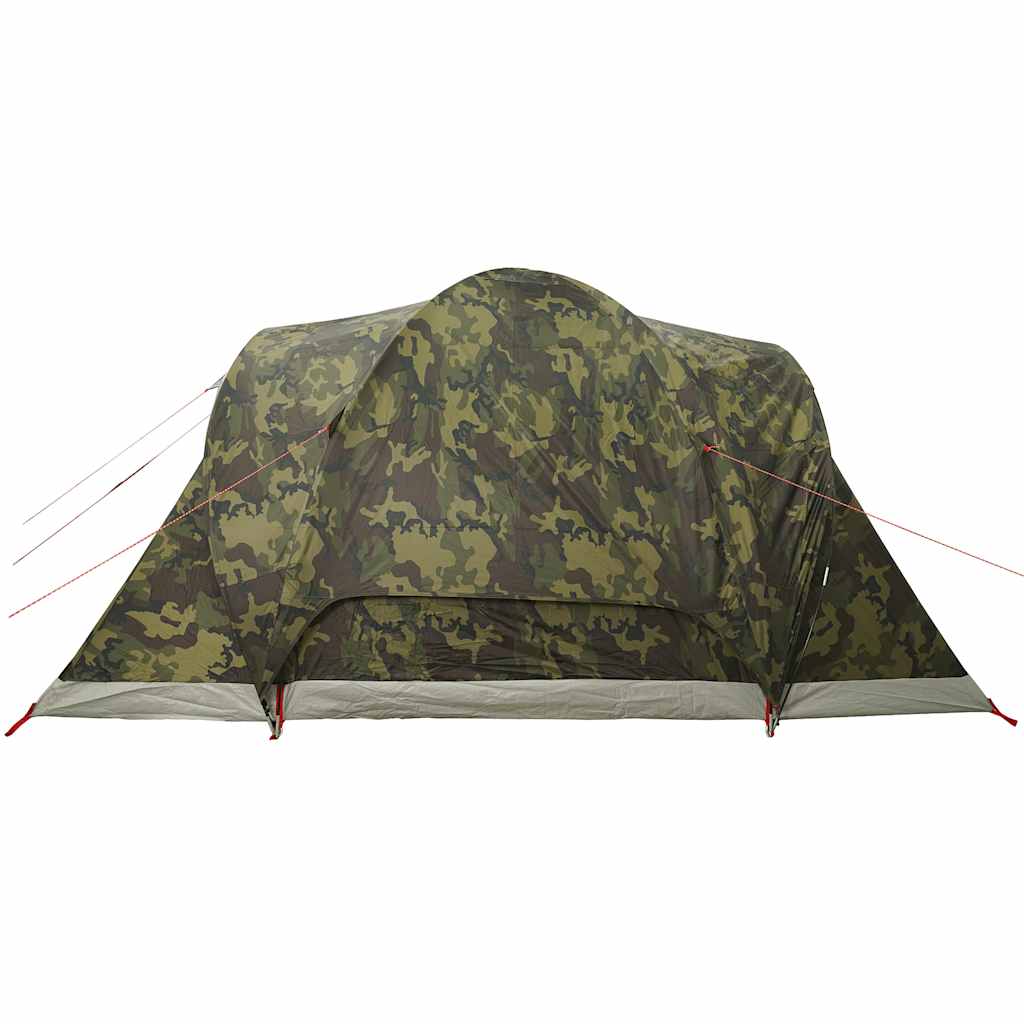 vidaXL Family Tent Dome 6-Person Camouflage Waterproof - Green - 375 x 225 x 176 cm