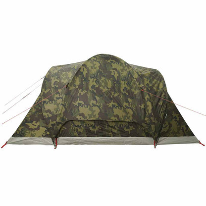 vidaXL Family Tent Dome 6-Person Camouflage Waterproof - Green - 375 x 225 x 176 cm