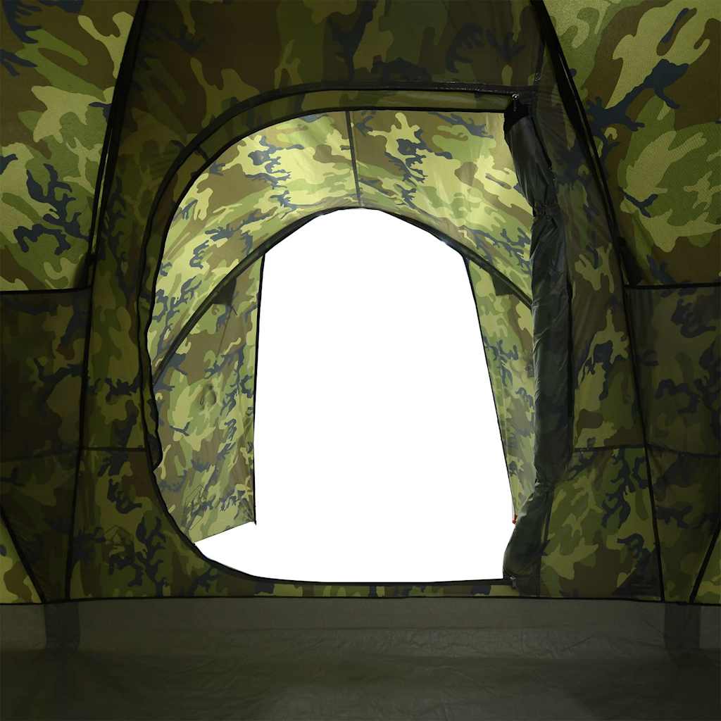 vidaXL Family Tent Dome 6-Person Camouflage Waterproof - Green - 375 x 225 x 176 cm