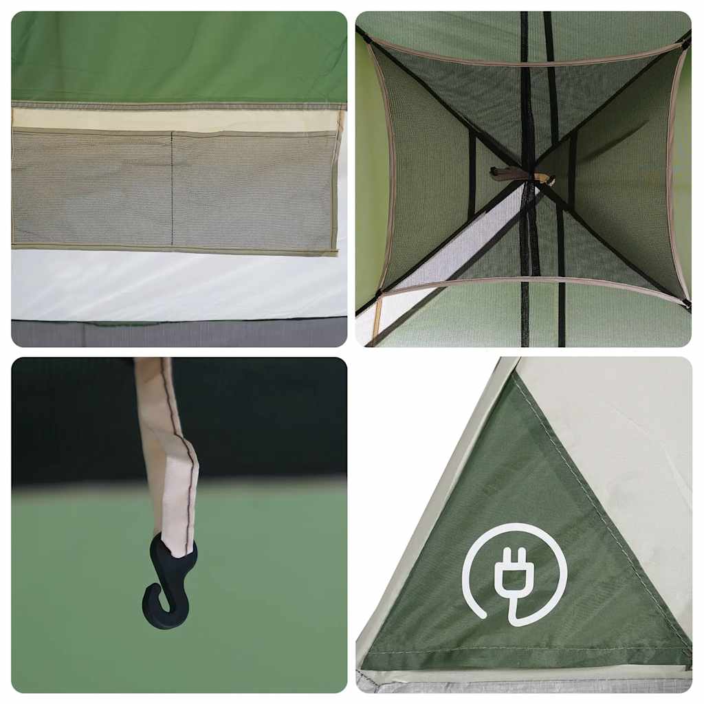 vidaXL Family Tent Dome 6-Person Green Waterproof - 494 x 370 x 190 cm