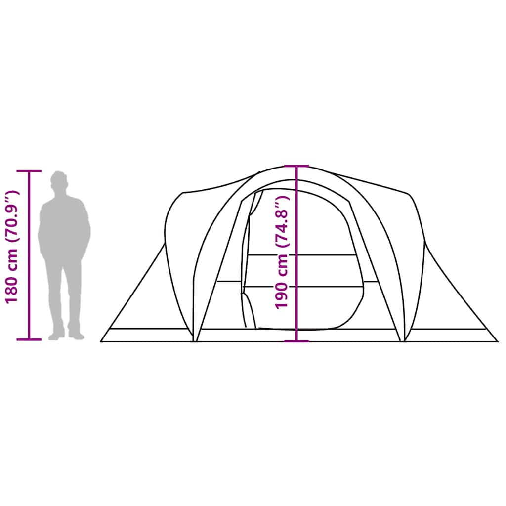 vidaXL Family Tent Dome 6-Person Blue Waterproof - 494 x 370 x 190 cm