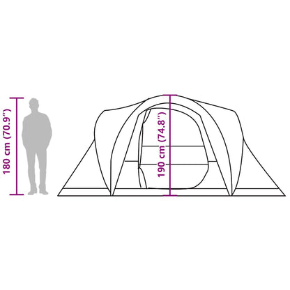 vidaXL Family Tent Dome 6-Person Blue Waterproof - 494 x 370 x 190 cm