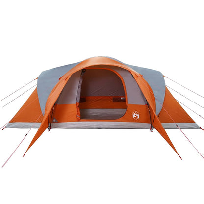 vidaXL Family Tent Dome 6-Person Grey and Orange Waterproof - 494 x 370 x 190 cm