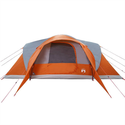 vidaXL Family Tent Dome 6-Person Grey and Orange Waterproof - 494 x 370 x 190 cm