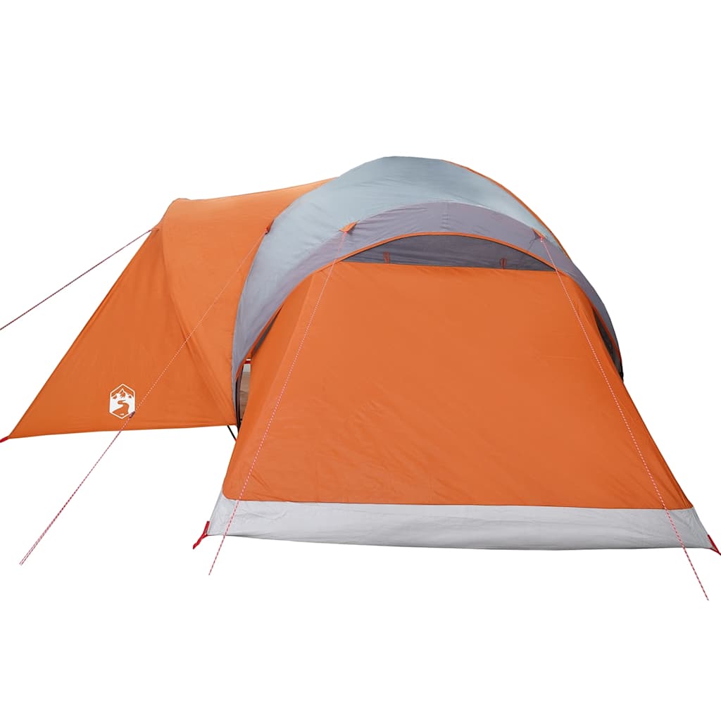 vidaXL Family Tent Dome 6-Person Grey and Orange Waterproof - 494 x 370 x 190 cm
