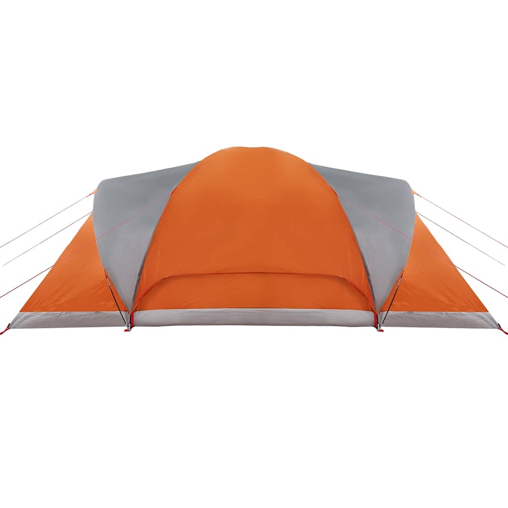 vidaXL Family Tent Dome 6-Person Grey and Orange Waterproof - 494 x 370 x 190 cm