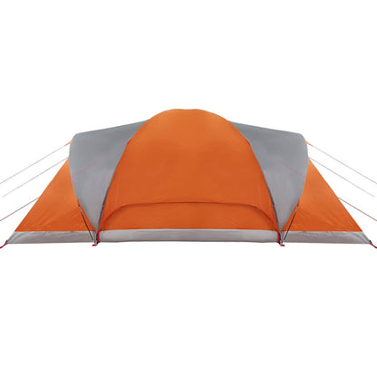 vidaXL Family Tent Dome 6-Person Grey and Orange Waterproof - 494 x 370 x 190 cm