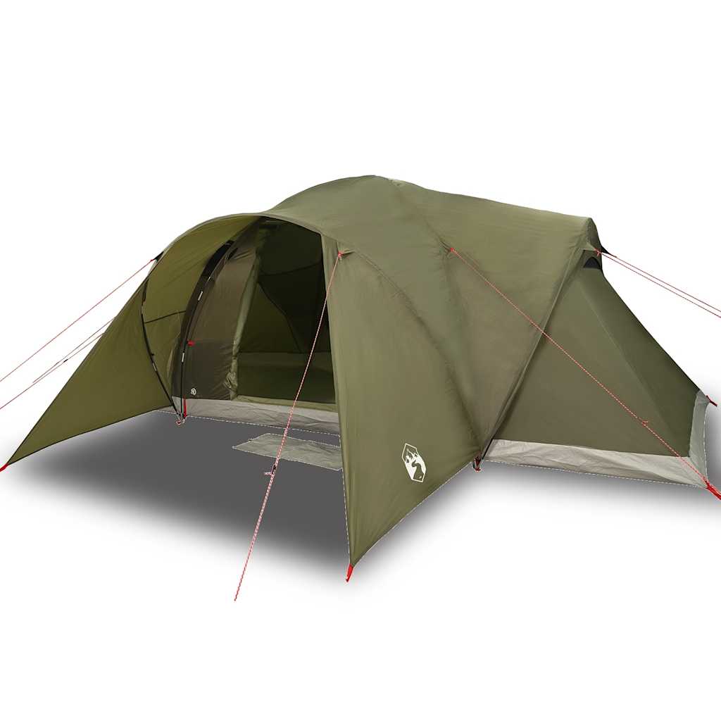 vidaXL Family Tent Dome 6-Person Olive Green Waterproof - 494 x 370 x 190 cm