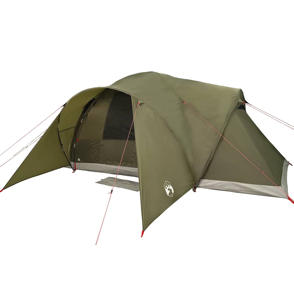 vidaXL Family Tent Dome 6-Person Olive Green Waterproof - 494 x 370 x 190 cm