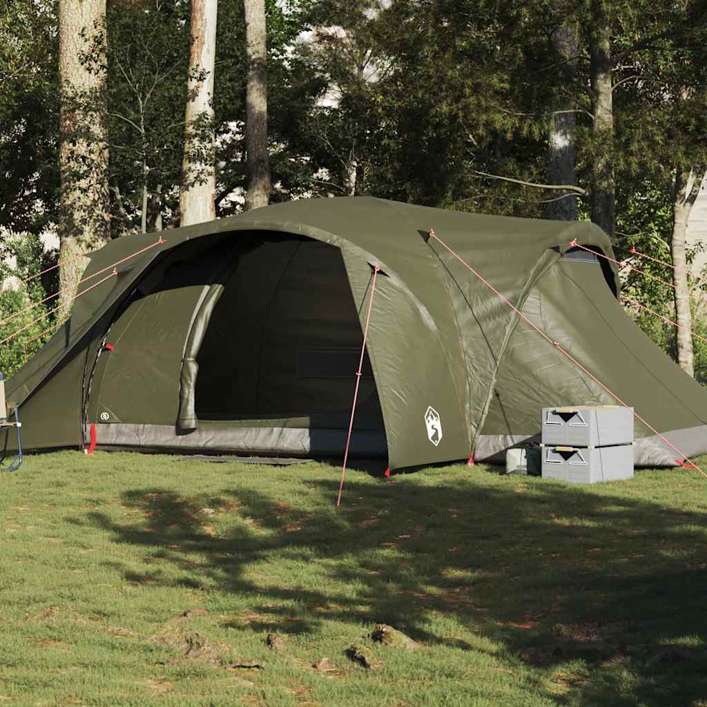 vidaXL Family Tent Dome 6-Person Olive Green Waterproof - 494 x 370 x 190 cm