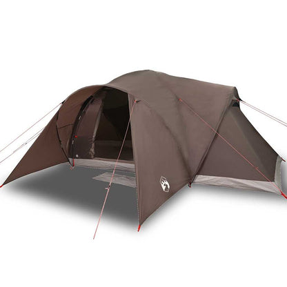 vidaXL Family Tent Dome 6-Person Brown Waterproof - 494 x 370 x 190 cm