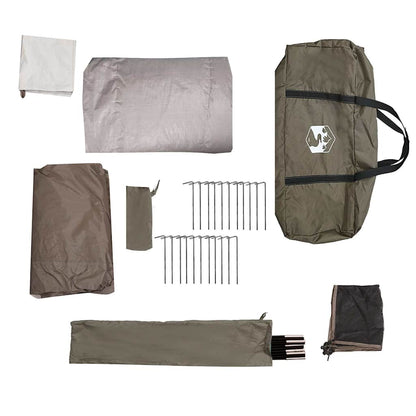 vidaXL Family Tent Dome 6-Person Brown Waterproof - 494 x 370 x 190 cm