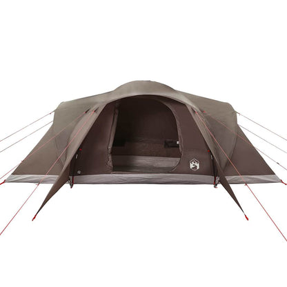 vidaXL Family Tent Dome 6-Person Brown Waterproof - 494 x 370 x 190 cm