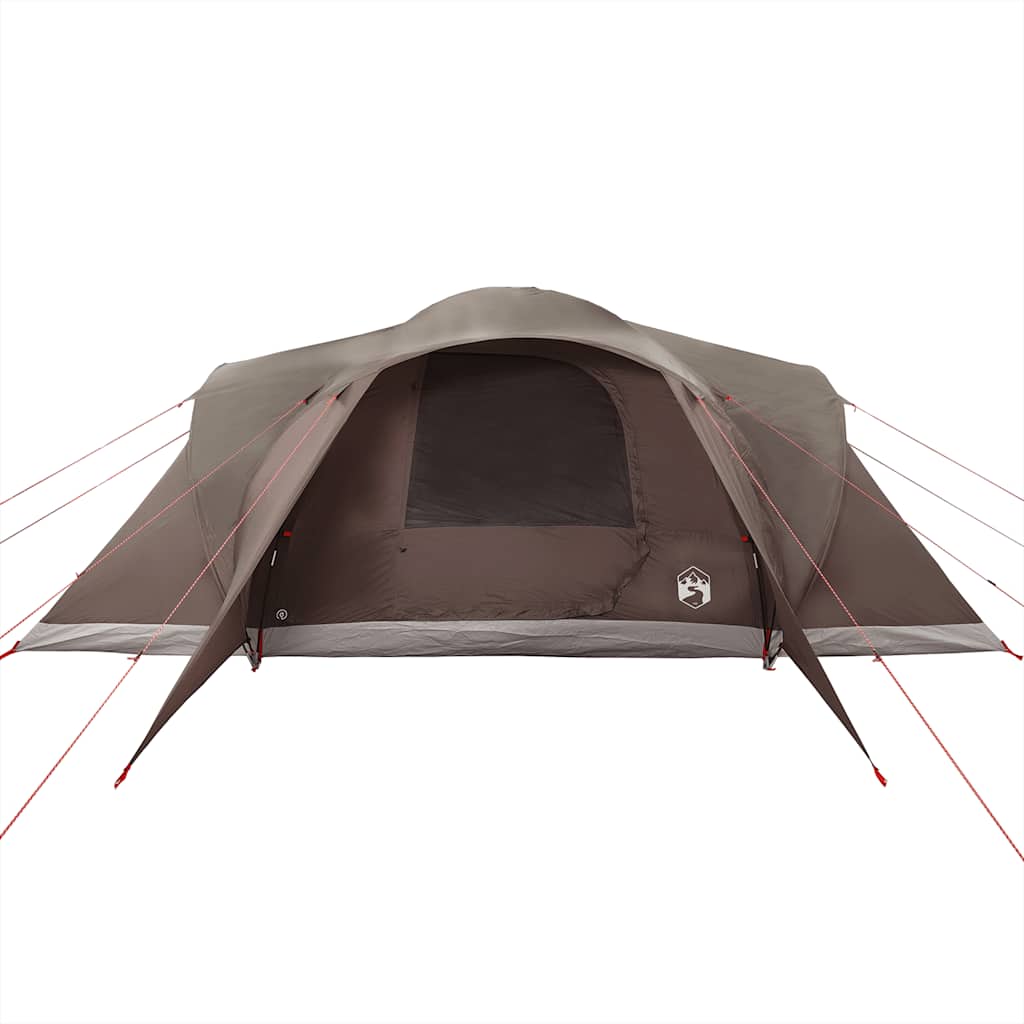 vidaXL Family Tent Dome 6-Person Brown Waterproof - 494 x 370 x 190 cm