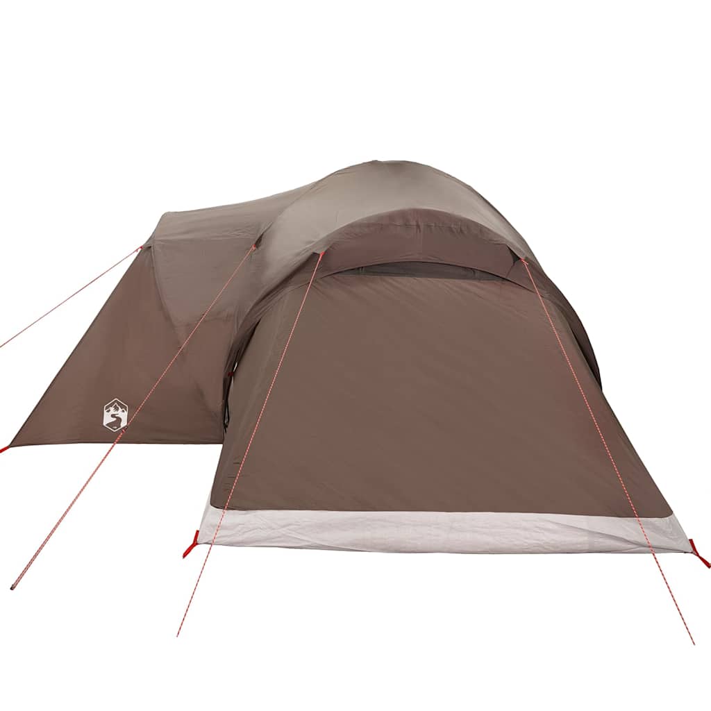 vidaXL Family Tent Dome 6-Person Brown Waterproof - 494 x 370 x 190 cm