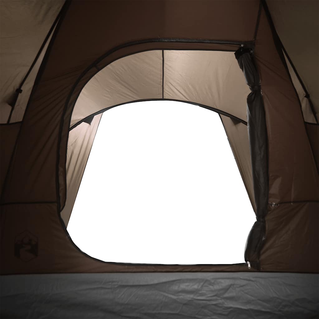 vidaXL Family Tent Dome 6-Person Brown Waterproof - 494 x 370 x 190 cm