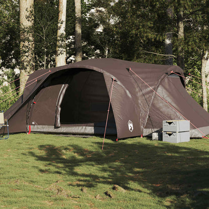vidaXL Family Tent Dome 6-Person Brown Waterproof - 494 x 370 x 190 cm