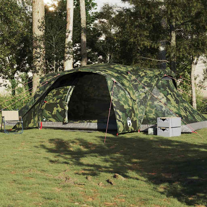 vidaXL Family Tent Dome 6-Person Camouflage Waterproof - Multicolour - 494 x 370 x 190 cm