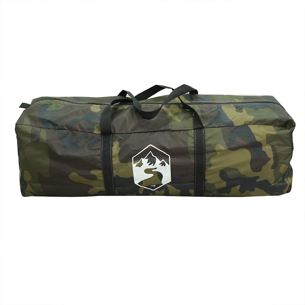 vidaXL Family Tent Dome 6-Person Camouflage Waterproof - Multicolour - 494 x 370 x 190 cm