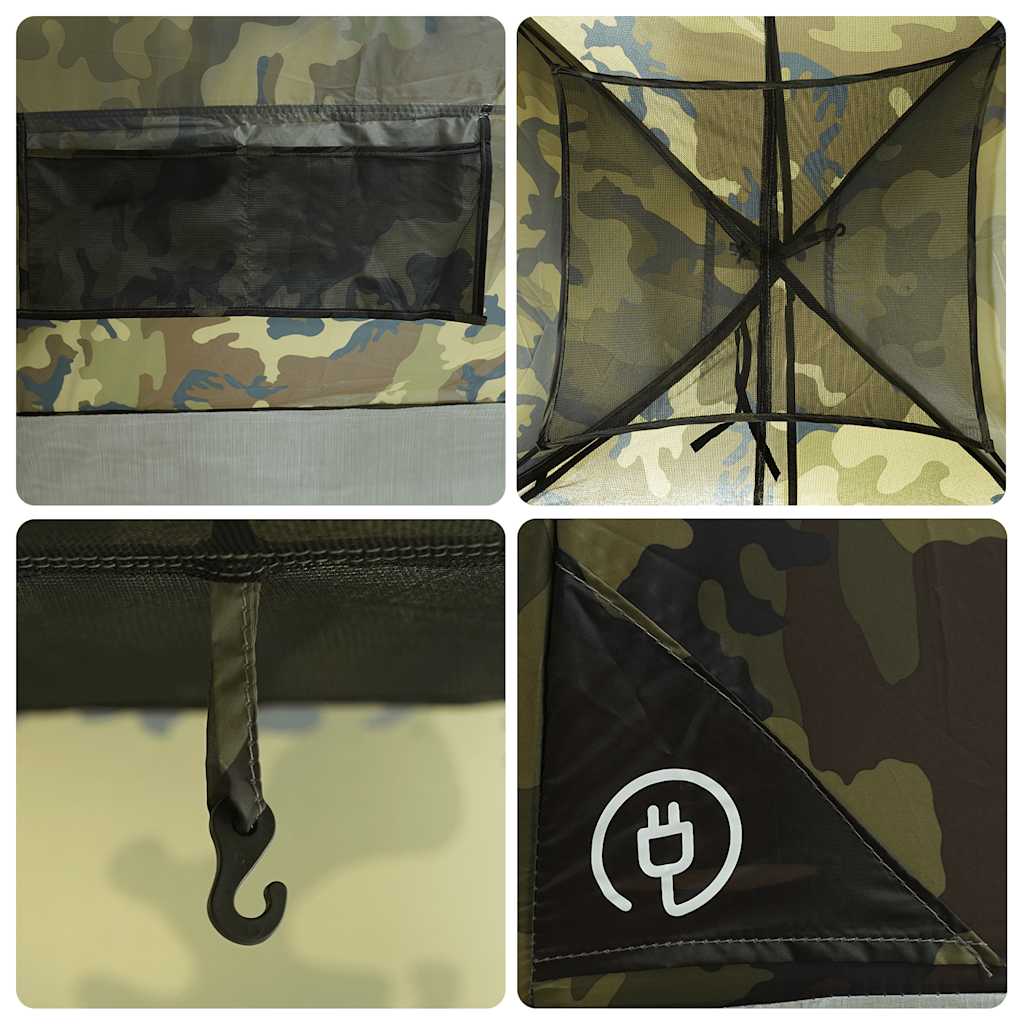 vidaXL Family Tent Dome 6-Person Camouflage Waterproof - Multicolour - 494 x 370 x 190 cm