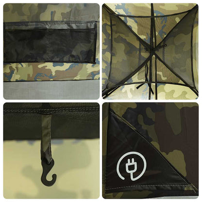 vidaXL Family Tent Dome 6-Person Camouflage Waterproof - Multicolour - 494 x 370 x 190 cm
