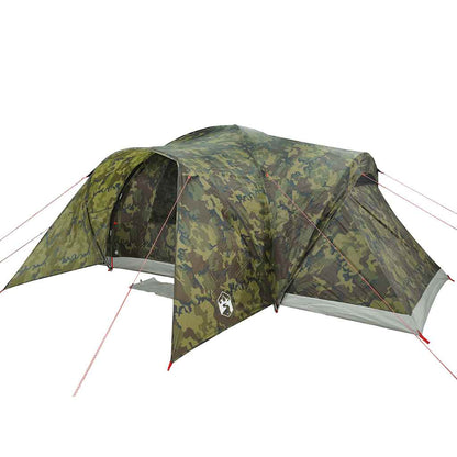 vidaXL Family Tent Dome 6-Person Camouflage Waterproof - Multicolour - 494 x 370 x 190 cm
