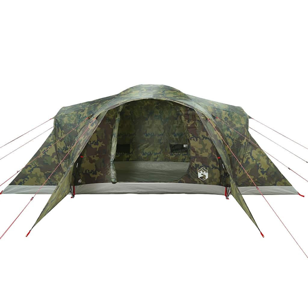 vidaXL Family Tent Dome 6-Person Camouflage Waterproof - Multicolour - 494 x 370 x 190 cm