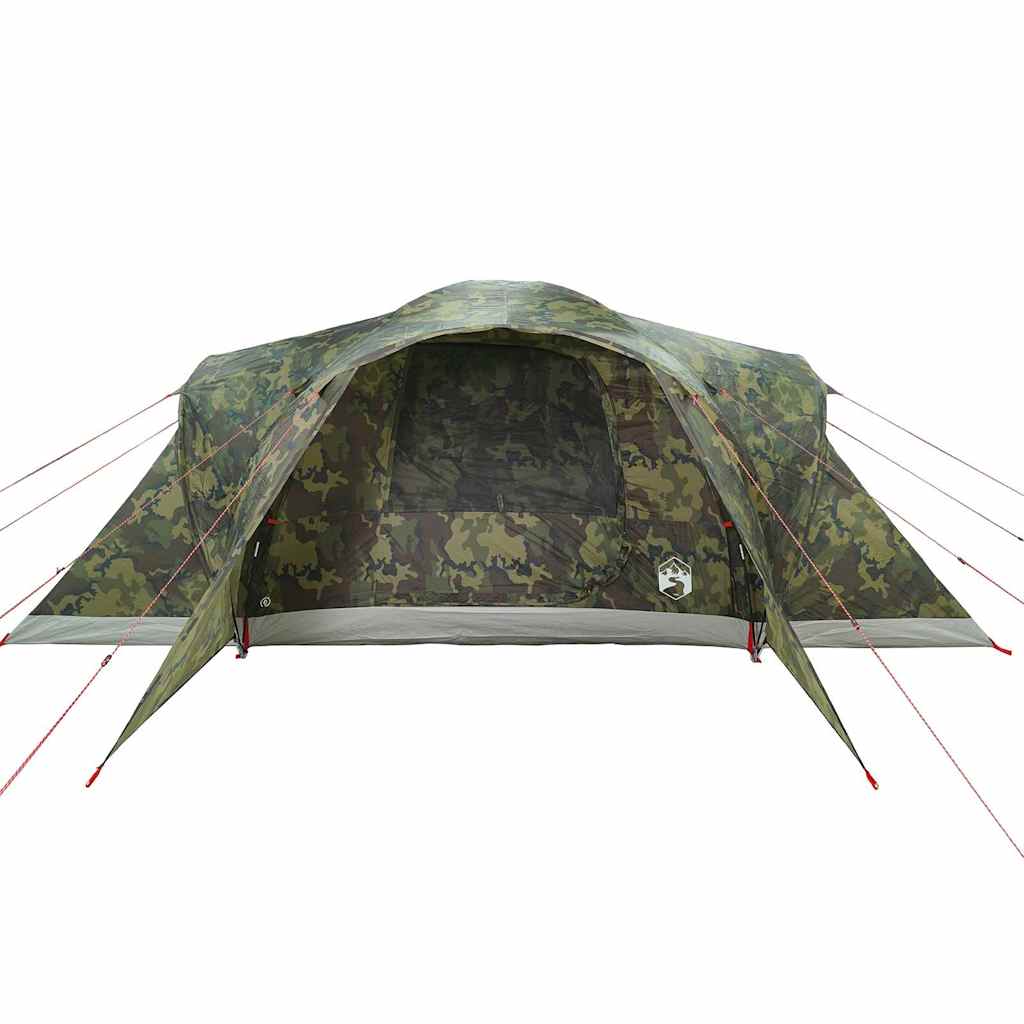 vidaXL Family Tent Dome 6-Person Camouflage Waterproof - Multicolour - 494 x 370 x 190 cm