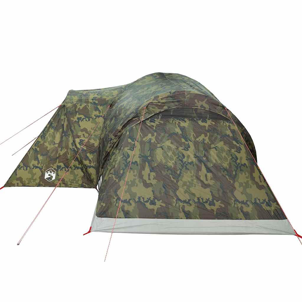 vidaXL Family Tent Dome 6-Person Camouflage Waterproof - Multicolour - 494 x 370 x 190 cm