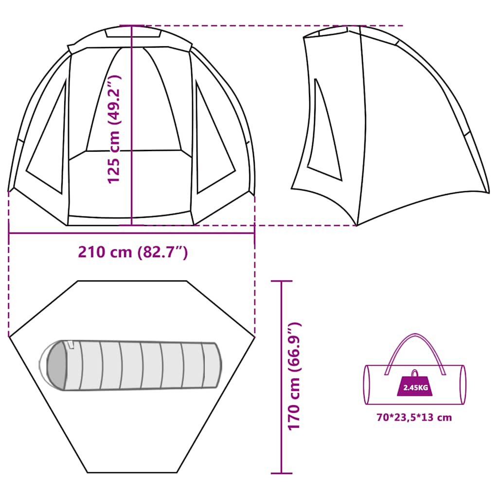 vidaXL Fishing Tent Brown Waterproof