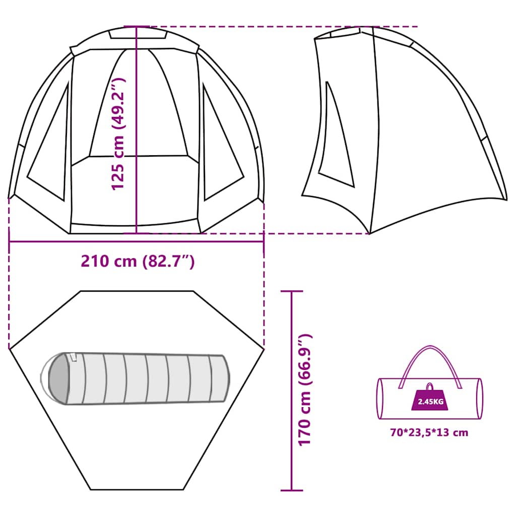 vidaXL Fishing Tent Camouflage Waterproof - Multicolour